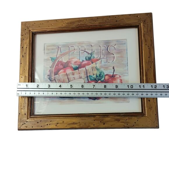 Fruit Stand Apples And Peaches Prints By Jerianne Van Dijk Framed 12" X 10" VTG - Picture 7 of 9